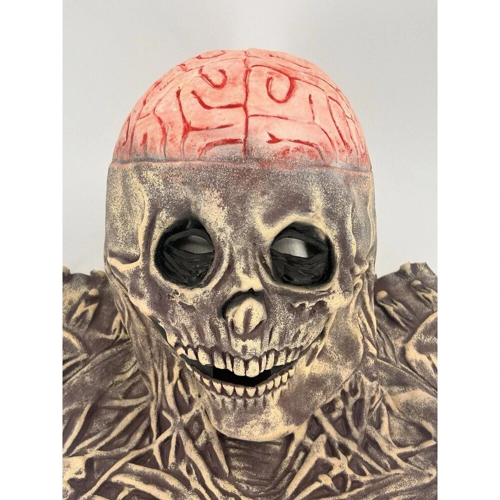 Skull Latex Skeleton Brain Zombie Halloween Cosplay Masquerade Mask